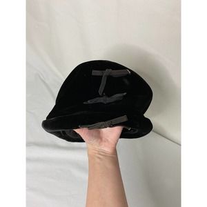 Vintage black velvet hat